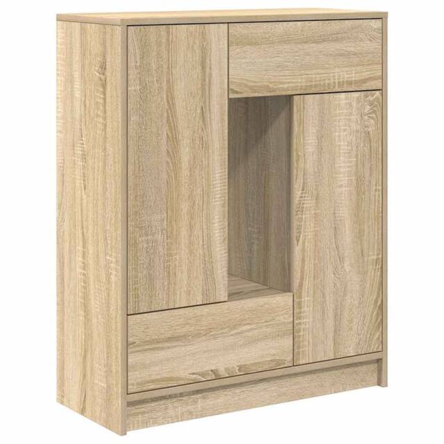 Berkfield Home Sideboard with Drawers & Doors Sonoma Oak 73x31x90 cm in Light Tan - Size: 73 x 31 x 90 cm - image 1