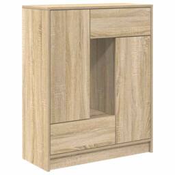Berkfield Home Sideboard with Drawers & Doors Sonoma Oak 73x31x90 cm in Light Tan - Size: 73 x 31 x 90 cm