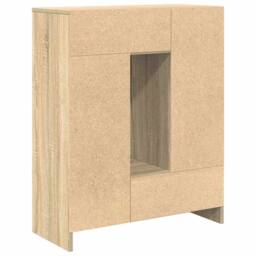 Berkfield Home Sideboard with Drawers & Doors Sonoma Oak 73x31x90 cm in Light Tan - Size: 73 x 31 x 90 cm - thumbnail 8