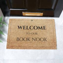 Artsy Mats Welcome To Our Book Nook Doormat (60 x 40cm) in Brown - Size: 40 cm x 60 cm - thumbnail 1