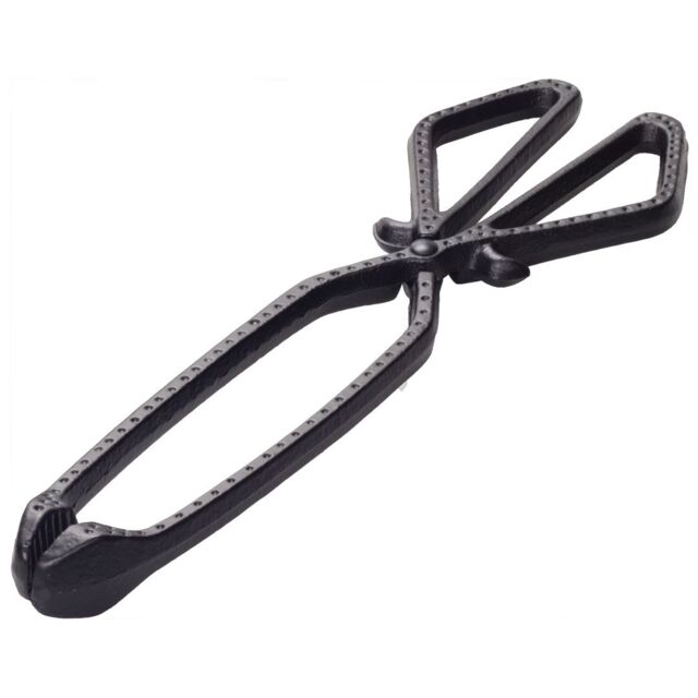Valiant Fireside Tongs - For Log Burners, Open Fires & BBQs - Great for Coal & Logs - Cast Iron - Heavy Duty - Satin Finish in Black - image 1