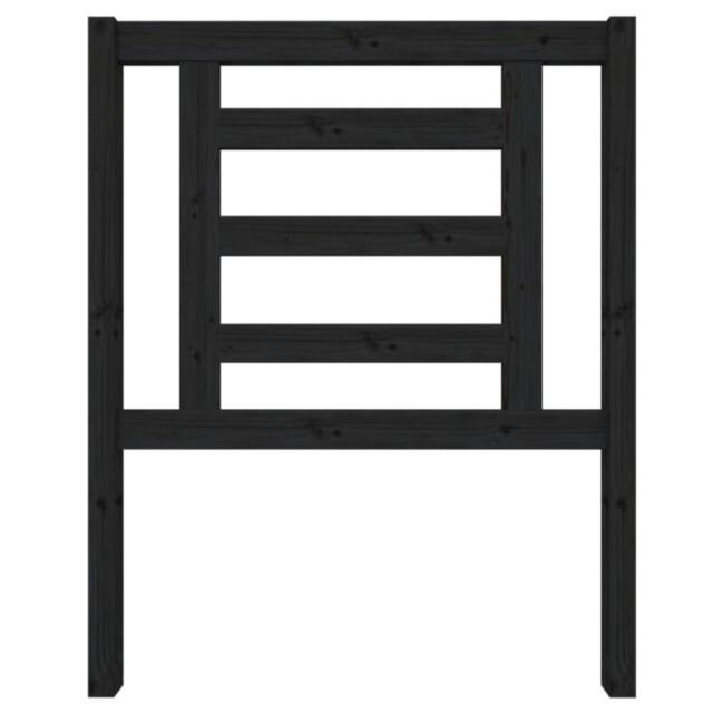 Berkfield Home Beautiful Bed Headboard Black 81x4x100 cm Solid Wood Pine - Size: 81 x 4 x 100 cm - image 1
