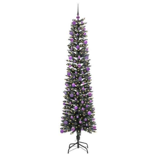 Berkfield Home Elegant Artificial Christmas Tree with 300 LEDs Green 58 x 58 x 210 cm - image 1
