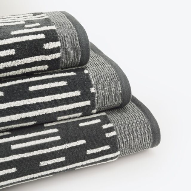 Allure Bath Fashions Pop Up Zero Twist Barcode Stripe Towels in Charcoal - image 1