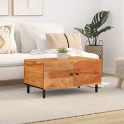 Berkfield Home Coffee Table 80x50x40 cm Solid Wood Acacia in Brown - Size: 80 x 50 x 40 cm - thumbnail 3