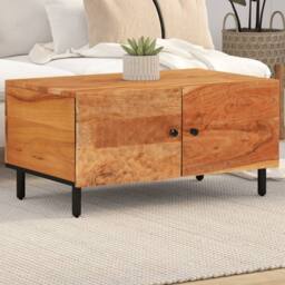 Berkfield Home Coffee Table 80x50x40 cm Solid Wood Acacia in Brown - Size: 80 x 50 x 40 cm - thumbnail 2