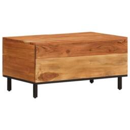 Berkfield Home Coffee Table 80x50x40 cm Solid Wood Acacia in Brown - Size: 80 x 50 x 40 cm - thumbnail 7
