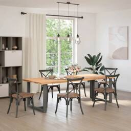 Berkfield Home Dining Table Legs T-Shaped¬†2 pcs Anthracite 100x35x(72-73) cm Steel in Dark Grey - thumbnail 1