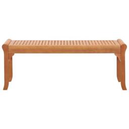 Berkfield Home 2-Seater Garden Bench 120 cm Solid Eucalyptus Wood in Brown - thumbnail 2