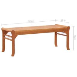Berkfield Home 2-Seater Garden Bench 120 cm Solid Eucalyptus Wood in Brown - thumbnail 6
