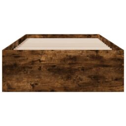 Berkfield Home Bed Frame with Drawers without Mattress Smoked Oak 90x200 cm in Brown - thumbnail 4
