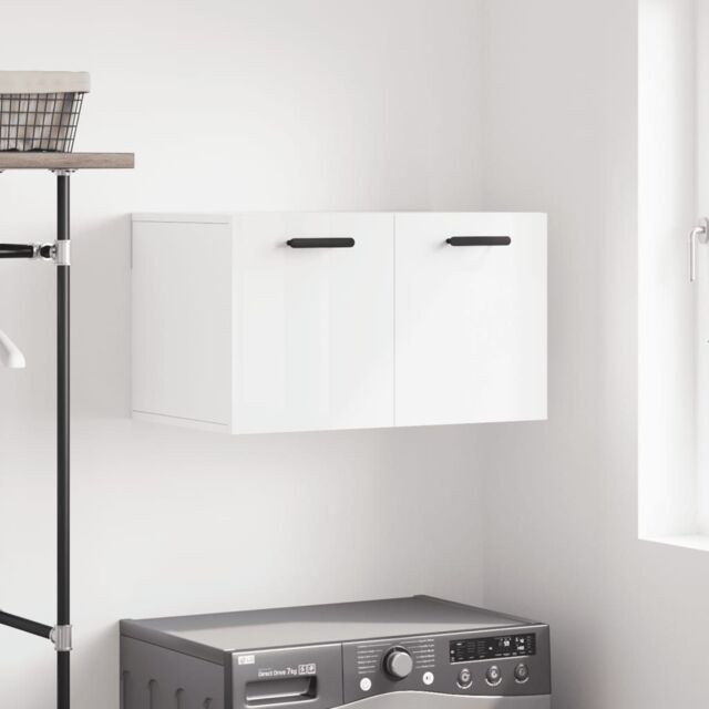 Berkfield Home Wall Cabinet High Gloss White 60x36.5x35 cm Engineered Wood - image 1