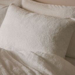 OHS Thermal Soft Teddy Fleece Duvet Cover Bedding Set in White - Size: Single - thumbnail 5