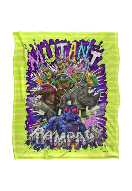Teenage Mutant Ninja Turtles : Mutant Mayhem Turtle Vs Baddies Silky Touch Super Soft Throw Blanket 152 X 127 cm in White - image 1