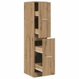 Berkfield Home Apothecary Cabinet Artisian Oak 30x41x144.5 cm Engineered Wood in Brown - thumbnail 4