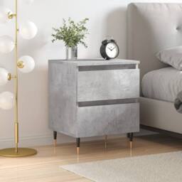 Berkfield Home Elegant Bedside Cabinet Concrete Grey 40x35x50 cm Engineered Wood - Size: 40 x 35 x 50 cm - thumbnail 2