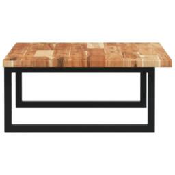 Berkfield Home Elegant Basin Shelf Wall Mounted Steel & Solid Wood Acacia in Brown - thumbnail 5