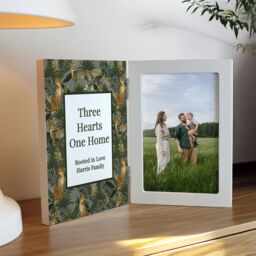 Personalised Memento Company Personalised Leopard Print Wooden Hinged 6x4 Photo Frame in White - thumbnail 6
