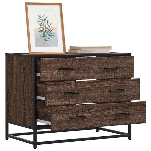 Berkfield Home Drawer Cabinet Brown Oak 70x41x56 cm Engineered Wood - Size: 70 x 41 x 56 cm - image 1