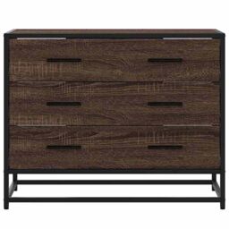 Berkfield Home Drawer Cabinet Brown Oak 70x41x56 cm Engineered Wood - Size: 70 x 41 x 56 cm - thumbnail 4