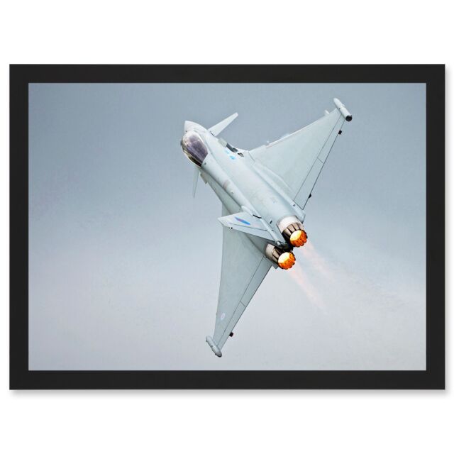 Artery8 Gronemann Military UK RAF Eurofighter Typhoon Photo Artwork Framed Wall Art Print A4 in Black - image 1
