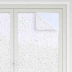 Berkfield Home Decorative Window Films 2 pcs Frosted Flowers Pattern PVC in Clear