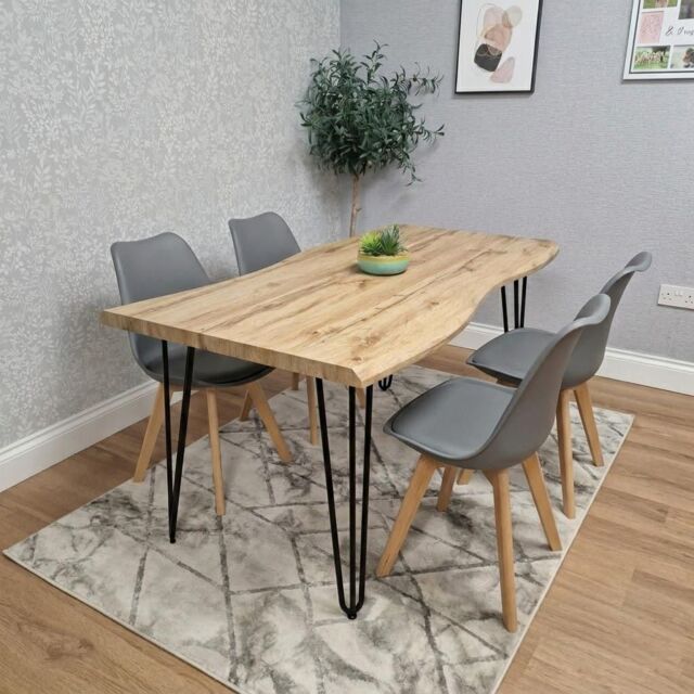 KOSY KOALA Set of 4 grey plastic leather padded Chairs in Brown - image 1