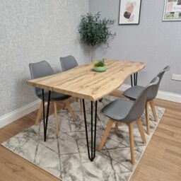 KOSY KOALA Set of 4 grey plastic leather padded Chairs in Brown - thumbnail 1
