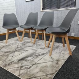KOSY KOALA Set of 4 grey plastic leather padded Chairs in Brown - thumbnail 8