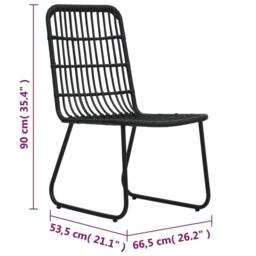 Berkfield Home Sturdy Garden Chairs 2 pcs Poly Rattan Black - thumbnail 8