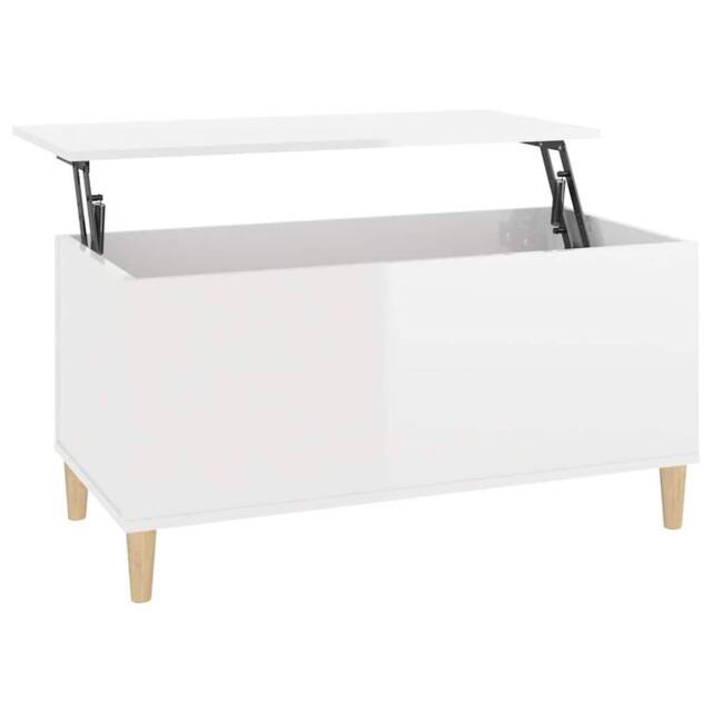 Berkfield Home Coffee Table High Gloss White 90x44.5x45 cm Engineered Wood - image 1