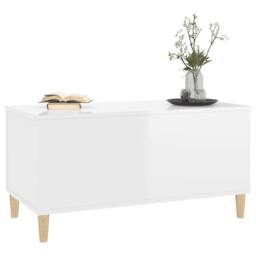 Berkfield Home Coffee Table High Gloss White 90x44.5x45 cm Engineered Wood - thumbnail 4