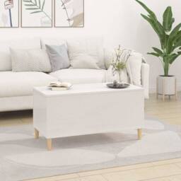 Berkfield Home Coffee Table High Gloss White 90x44.5x45 cm Engineered Wood - thumbnail 3