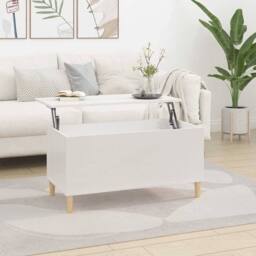 Berkfield Home Coffee Table High Gloss White 90x44.5x45 cm Engineered Wood - thumbnail 2