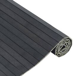 Berkfield Home Rug Rectangular Grey 70x100 cm Bamboo in Dark Grey - Size: Medium - thumbnail 4