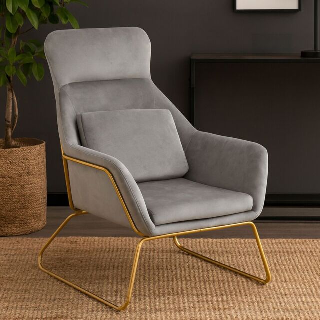 Orsina Stockholm Velvet Armchair in Stone - image 1