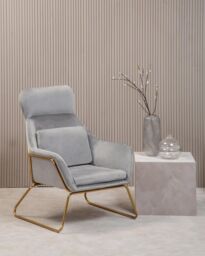 Orsina Stockholm Velvet Armchair in Stone - thumbnail 5