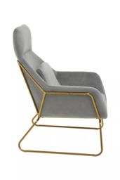 Orsina Stockholm Velvet Armchair in Stone - thumbnail 3