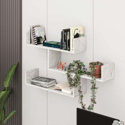 Decortie Tibet' Wall-Mounted Bookcase Display Unit 120cm Wide in Gold - Size: 1 Pack - thumbnail 3