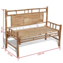 Berkfield Home Garden Bench 120 cm Bamboo in Brown - thumbnail 5