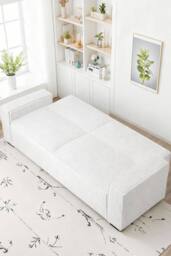 Living and Home Modern Corduroy Upholstered loveseat in White - thumbnail 2