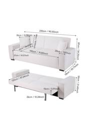Living and Home Modern Corduroy Upholstered loveseat in White - thumbnail 6