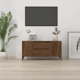 Berkfield Home TV Cabinet Brown Oak 102x44.5x50 cm Engineered Wood - thumbnail 3