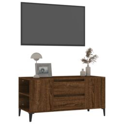 Berkfield Home TV Cabinet Brown Oak 102x44.5x50 cm Engineered Wood - thumbnail 4