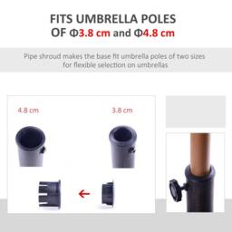 OUTSUNNY 13kg Garden Parasol Base Round Resin Umbrella Stand Holder Bronze Tone - thumbnail 5