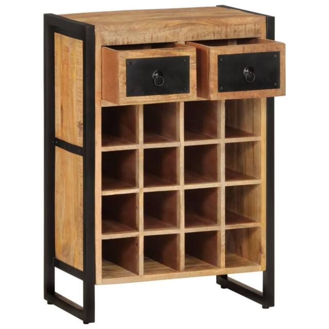 Berkfield Home Dense Wine Rack for 16 Bottles Solid Wood Mango in Brown - image 1