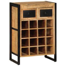 Berkfield Home Dense Wine Rack for 16 Bottles Solid Wood Mango in Brown - thumbnail 2