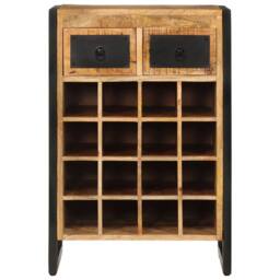 Berkfield Home Dense Wine Rack for 16 Bottles Solid Wood Mango in Brown - thumbnail 3