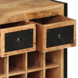 Berkfield Home Dense Wine Rack for 16 Bottles Solid Wood Mango in Brown - thumbnail 6