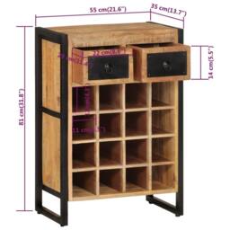 Berkfield Home Dense Wine Rack for 16 Bottles Solid Wood Mango in Brown - thumbnail 8